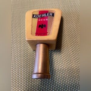 Koehler Beer Tap Handle with Cream and Red Design